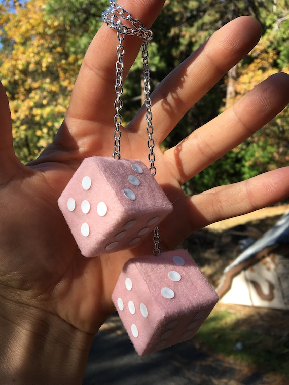 Pink Fuzzy Dice Solid Maple New Product Car or Truck Hand Etsy