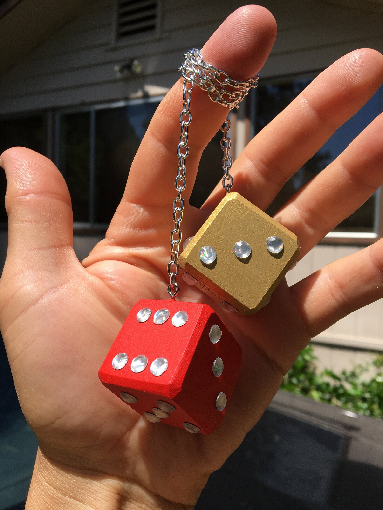 Red & Gold Bling Sports Mirror Dice Solid Maple New Product Etsy