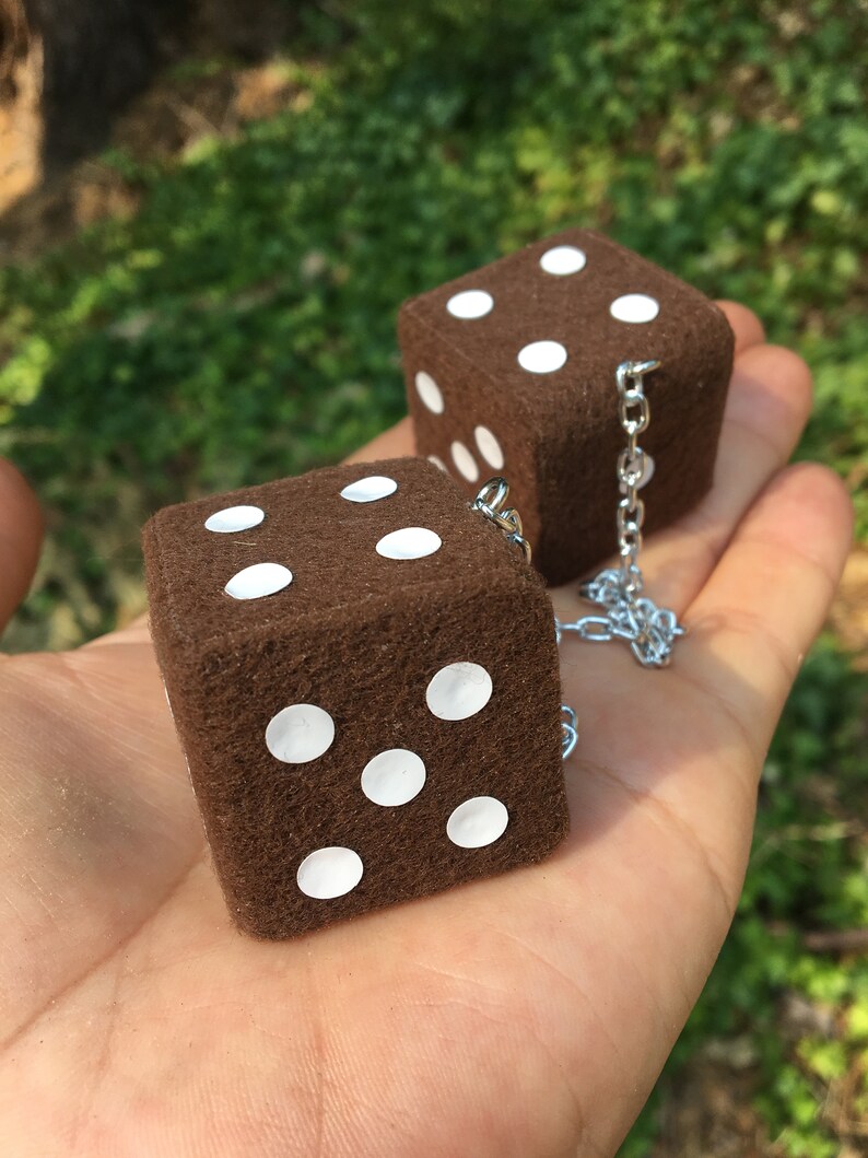 Brown Fuzzy Dice Solid Maple New Product Car or Truck Hand Etsy