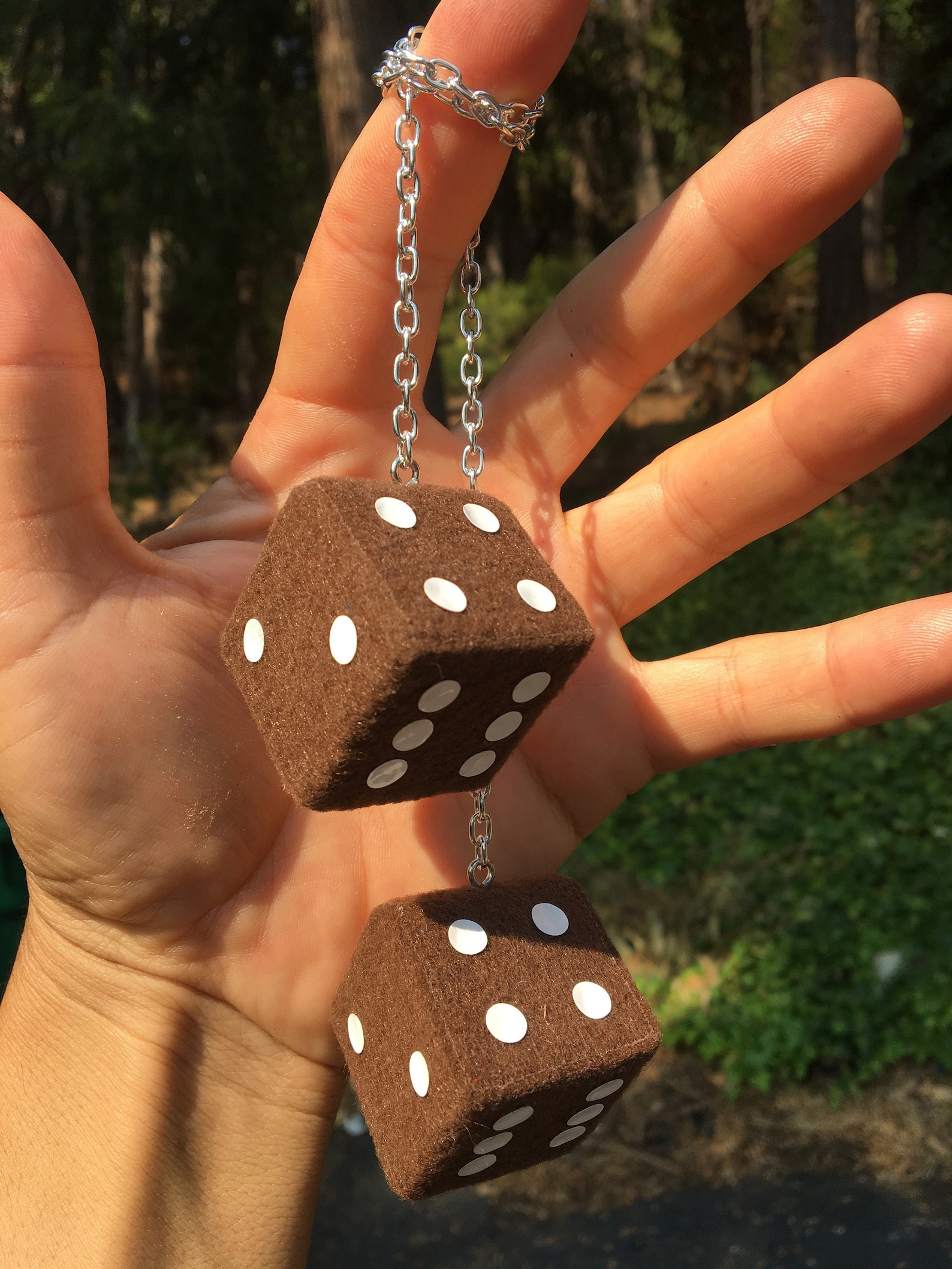 Brown Fuzzy Dice Solid Maple New Product Car or Truck Hand Etsy