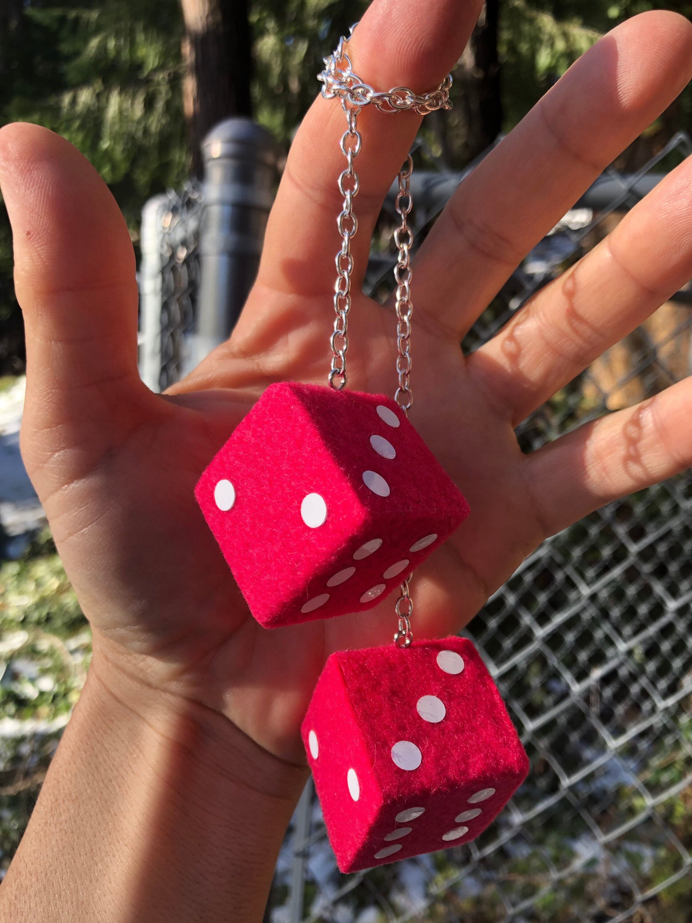 Shocking Pink Fuzzy Dice Solid Maple New Product Car or Truck Etsy