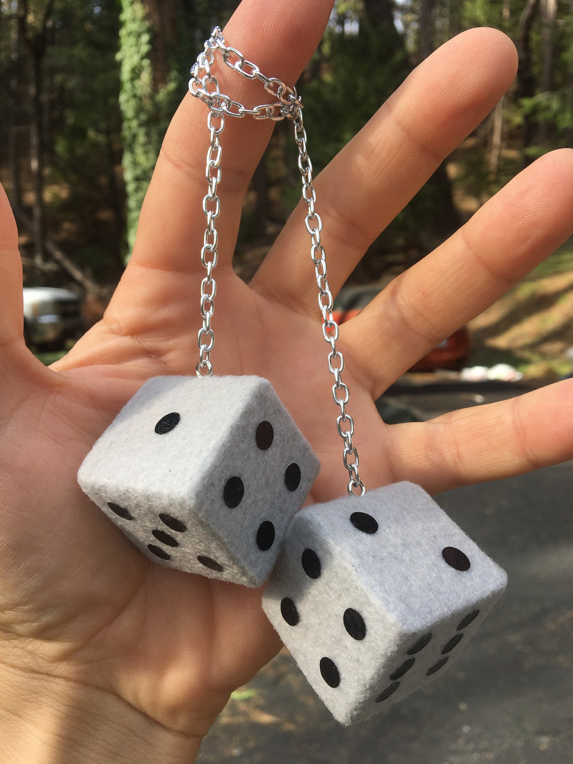 Silver Gray Fuzzy Dice Solid Maple New Product Car or Truck Etsy