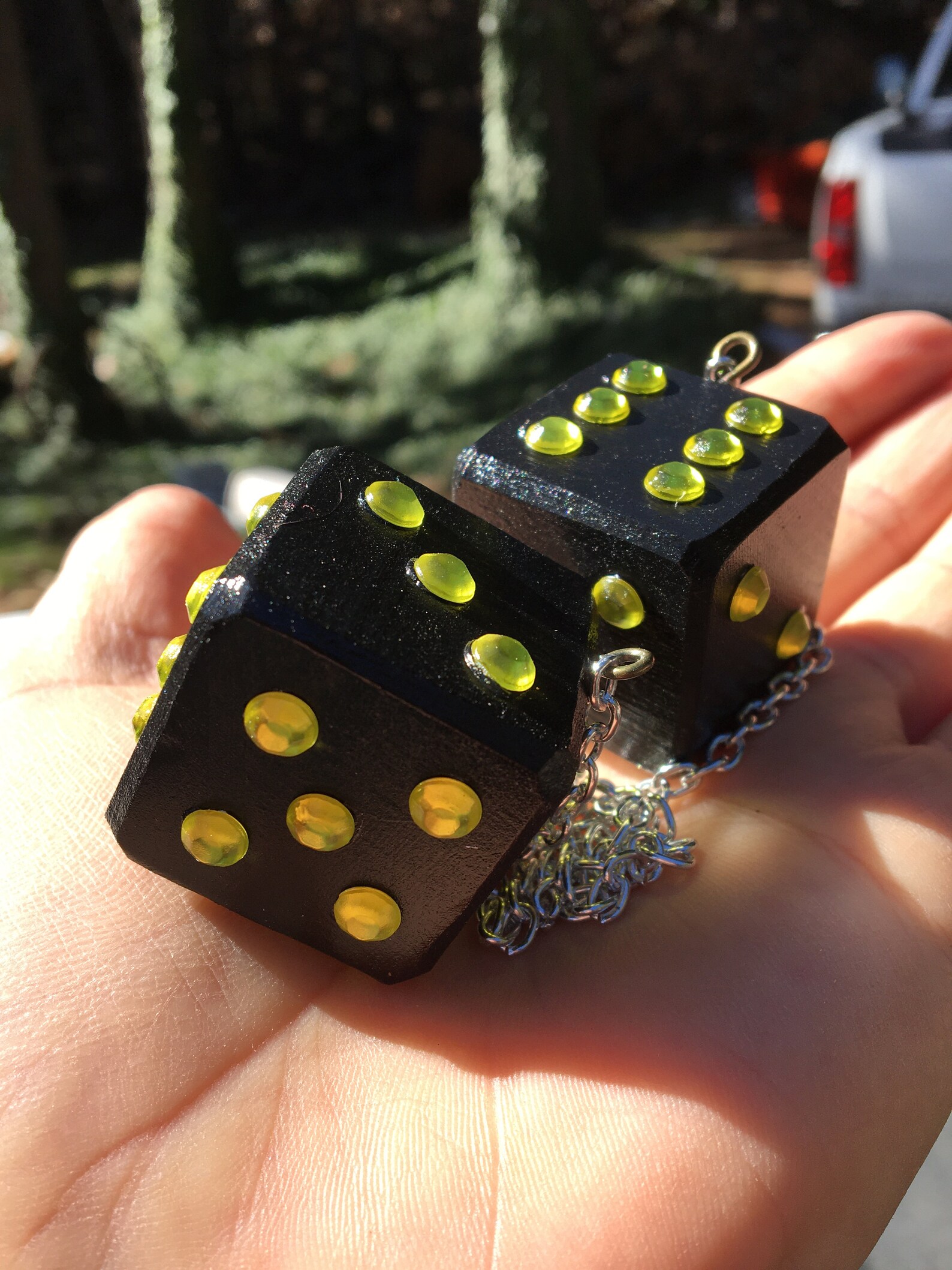 Black & Yellow Bling Mirror Dice Solid Maple New Product Car Etsy