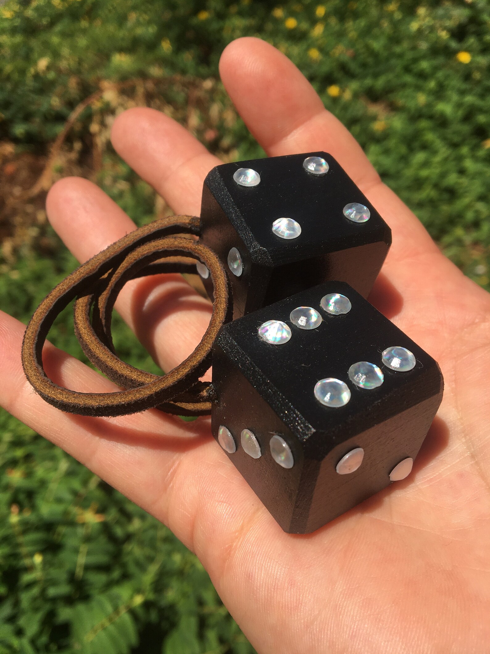 Black & Clear Bling Mirror Dice Solid Maple New Product Car Etsy UK