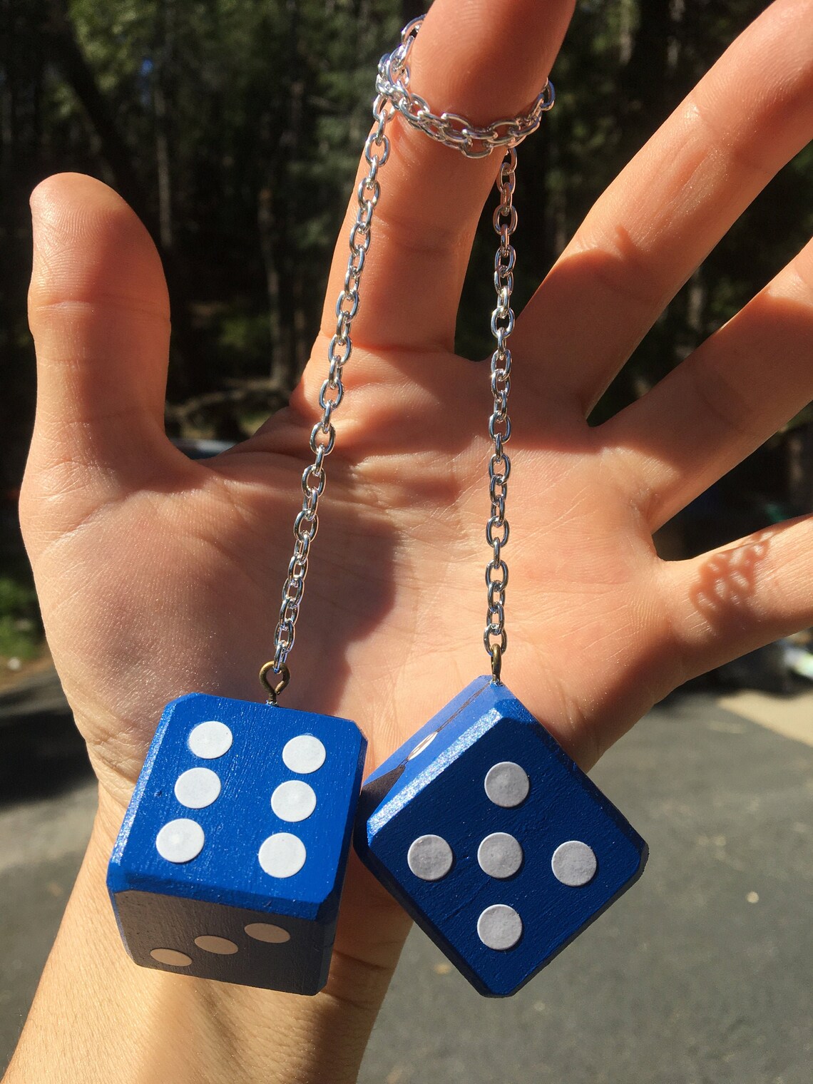 Blue Mirror Dice Solid Maple New Product Car or Truck Hand Etsy