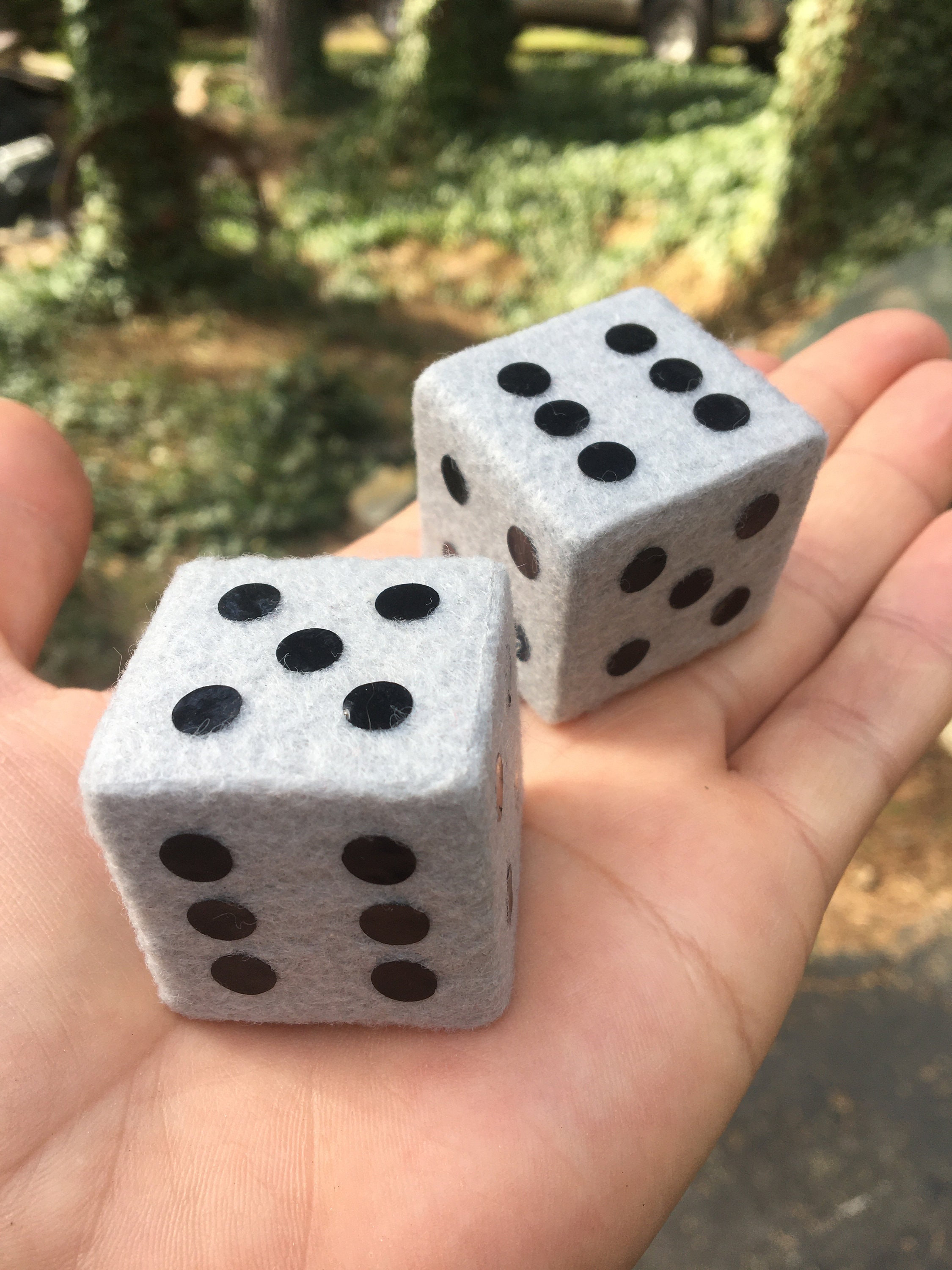 Silver Gray Fuzzy Dice Solid Maple New Product Car or Truck Etsy