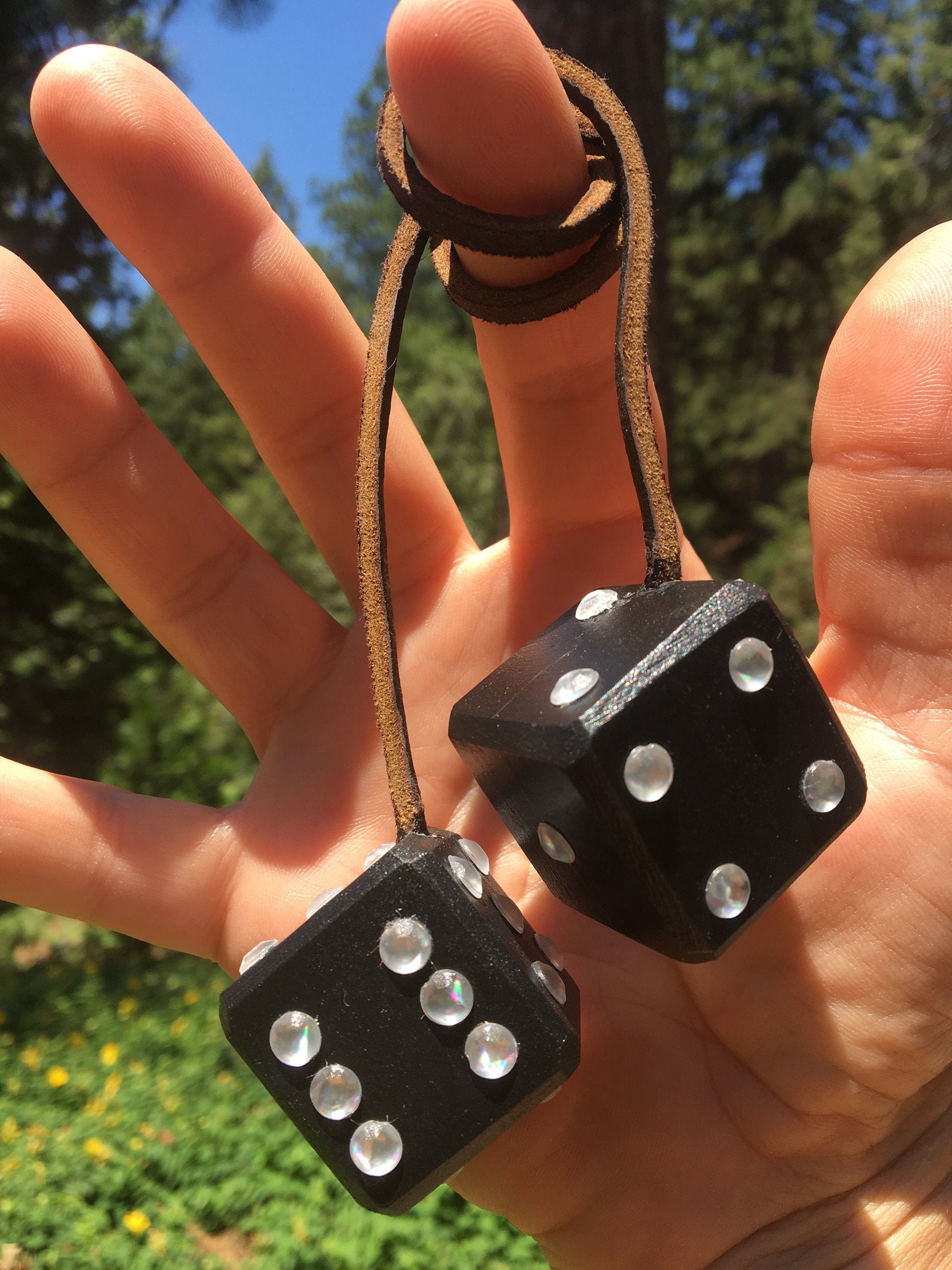 Black & Clear Bling Mirror Dice Solid Maple New Product Car Etsy UK