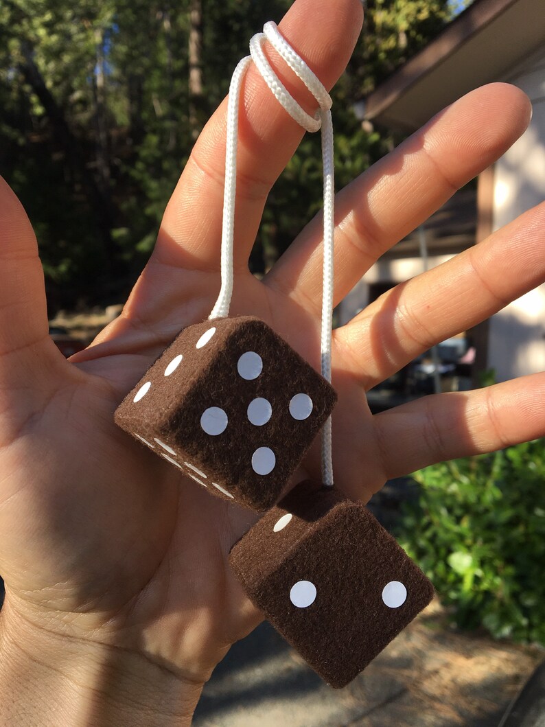 Brown Fuzzy Dice Solid Maple New Product Car or Truck Hand Etsy