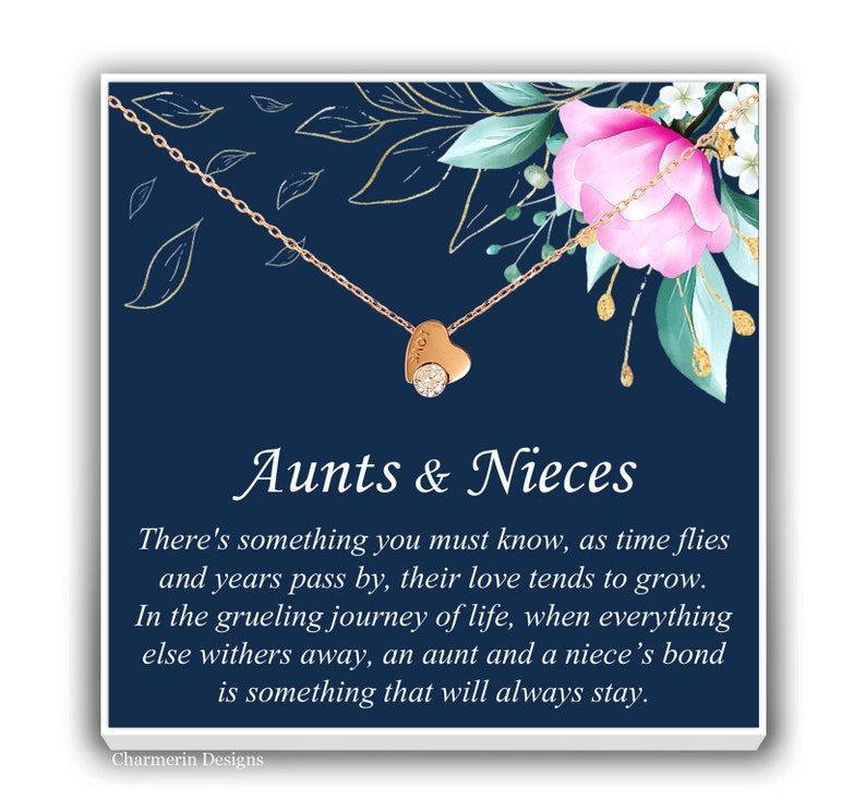 Confirmation Gift Wedding Gift Heart Necklace Niece Gift from Aunt Birthday Gift for Niece Silver Aunts Nieces Jewelry Gift for Niece
