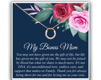 Bonus Mom Gift for Step Mother Gift from Bride, Step Mom Gift for Stepmom Necklace, Step Mom Wedding Gift, Circle Necklace, Mother's Day