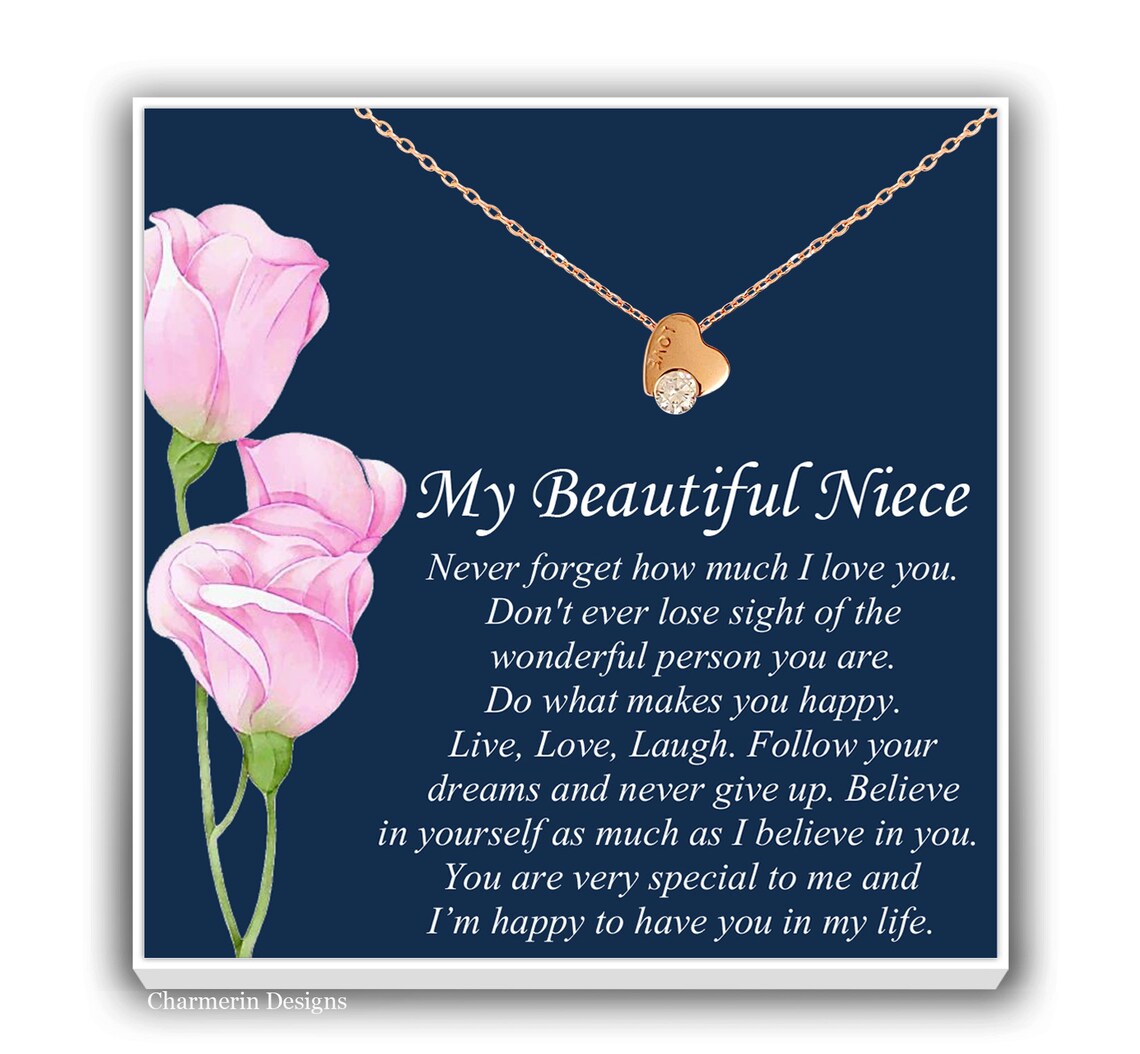 Gift for Niece Sweet 16 Birthday Heart Necklace 16th Etsy
