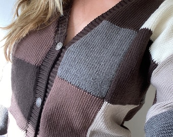 Lina Cardigan - Knitting machine PDF pattern for beginners.