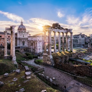 Rome Italy Print, Roman Forum, Ancient Rome, Italy Wall Decor, Roman Forum Photo, Sunrise, Wall Art