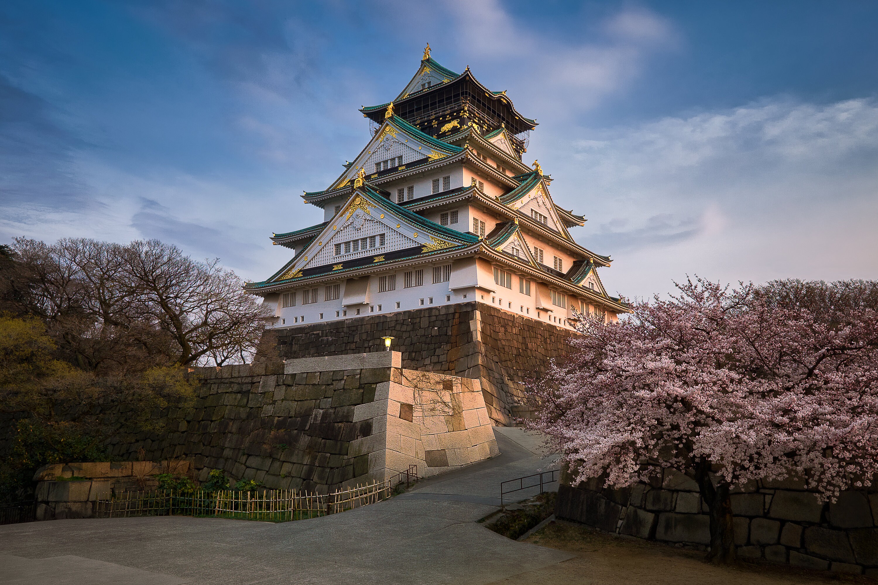 Osaka Castle Japan Print, Cherry Blossoms, Japan Wall Decor
