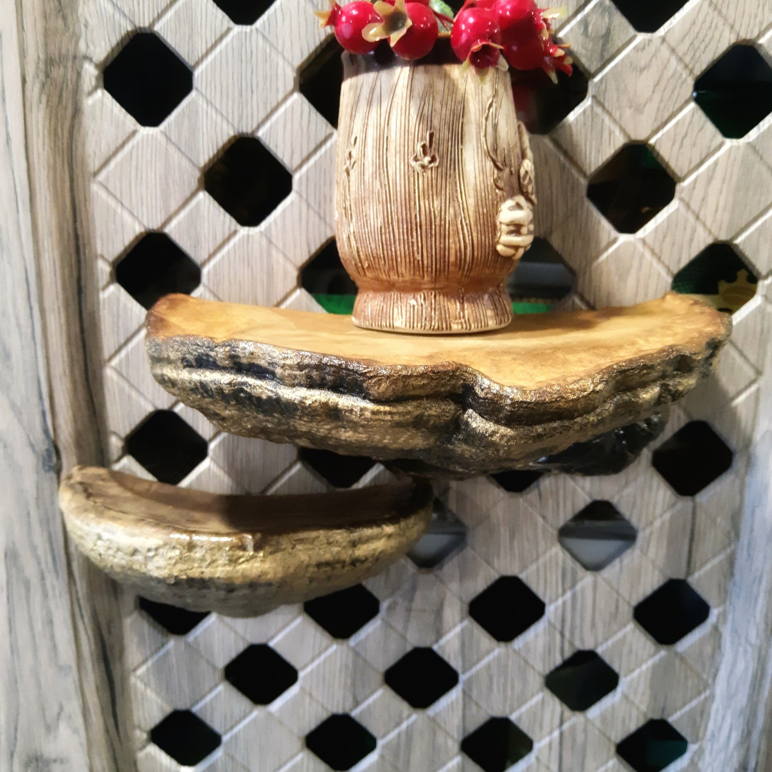 Mushroom shelf forest mushroom decor rustic kitchen Etsy