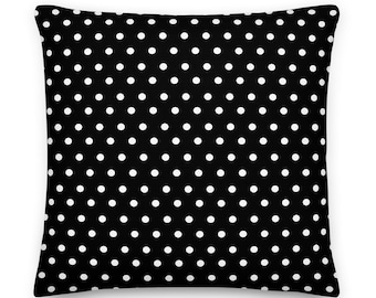 Black and White Polka Dot Pillow