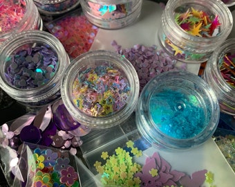 A 5 pack of Mystery glitter packs surprise glitter bundle Chunky glitter for resin diy crafts! scrapbooking