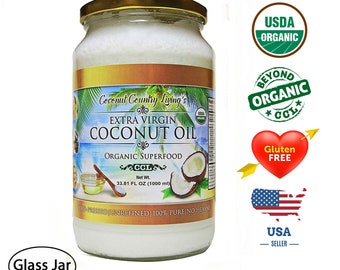 Organic Coconut Oil for Beauty and Cooking, Extra Virgin Natural Gluten Free Coconut Oil, Hair Mask Skin Moisturizing Coconut Oil