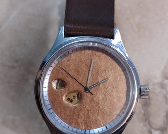 Vintage watch brand Luch, rare mechanical wrist watch, Ultra Thin 23 Jewels, USSR 1980s
