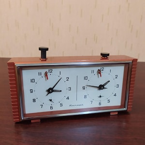 Vintage Mechanical Chess Clock, Brand JANTAR USSR, table clock 1980&#39;s