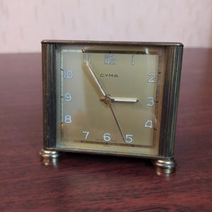Cyma 1930s Swiss, vintage clock alarm, working condition