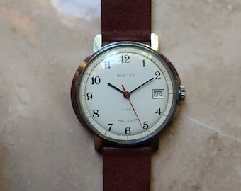 Vintage watch, brand Wostok mechanical watch, USSR 1980s