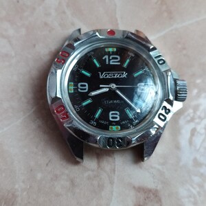 Vintage watch brand  Wostok, mechanical waterproof wrist watch, made in USSR 1990s