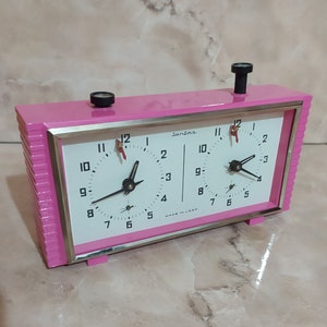Vintage Mechanical Chess Clock, Brand JANTAR USSR, table clock 1980&#39;s