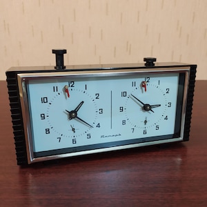 Vintage Mechanical Chess Clock, Brand JANTAR USSR, table clock 1980&#39;s