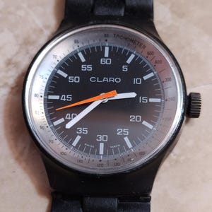 Orologio Claro Swiss Made Tachometer vintage, meccanico a carica manuale, anni '70