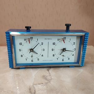 Vintage mechanical chess clock, brand JANTAR, table clock 1980's USSR