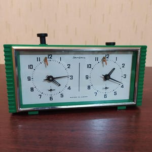 Vintage Mechanical Chess Clock, Brand JANTAR USSR, table clock 1980&#39;s