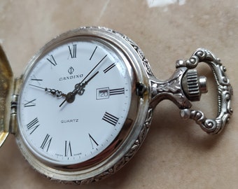 Vintage Remington Quartz Japan Movement Pocket Watch With Embossed