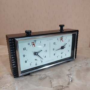 Vintage mechanical chess clock, brand JANTAR, table clock 1980's USSR