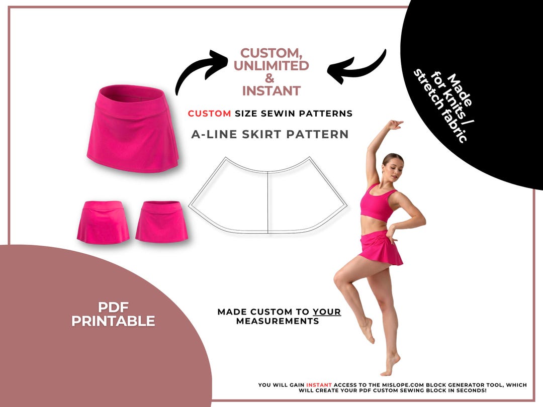 A-line Skirt Pattern for Dance Costume Design, Made-to-measure or ...