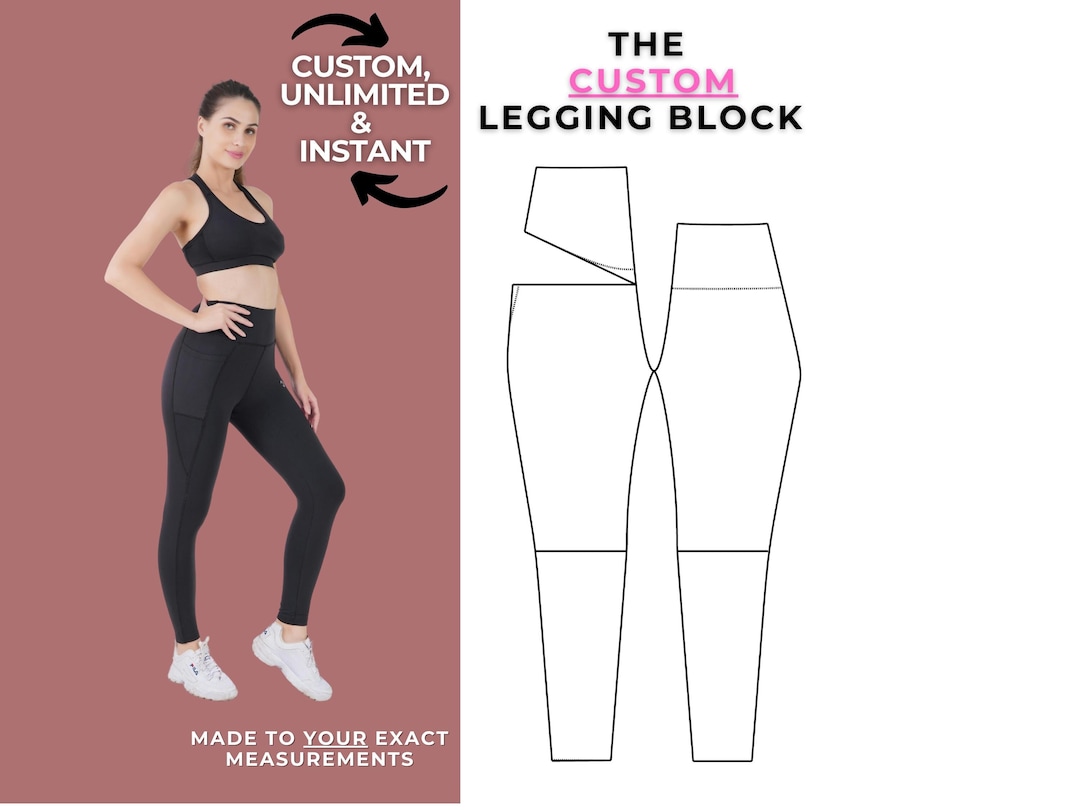 Custom Size Leggings Sewing Pattern Block, Made-to-measure High Waist ...