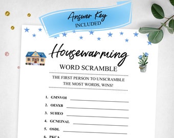 Housewarming Word Scramble. Housewarming Party Game. Real Estate. New Home Party. Instant Digital Download. Printable Game.