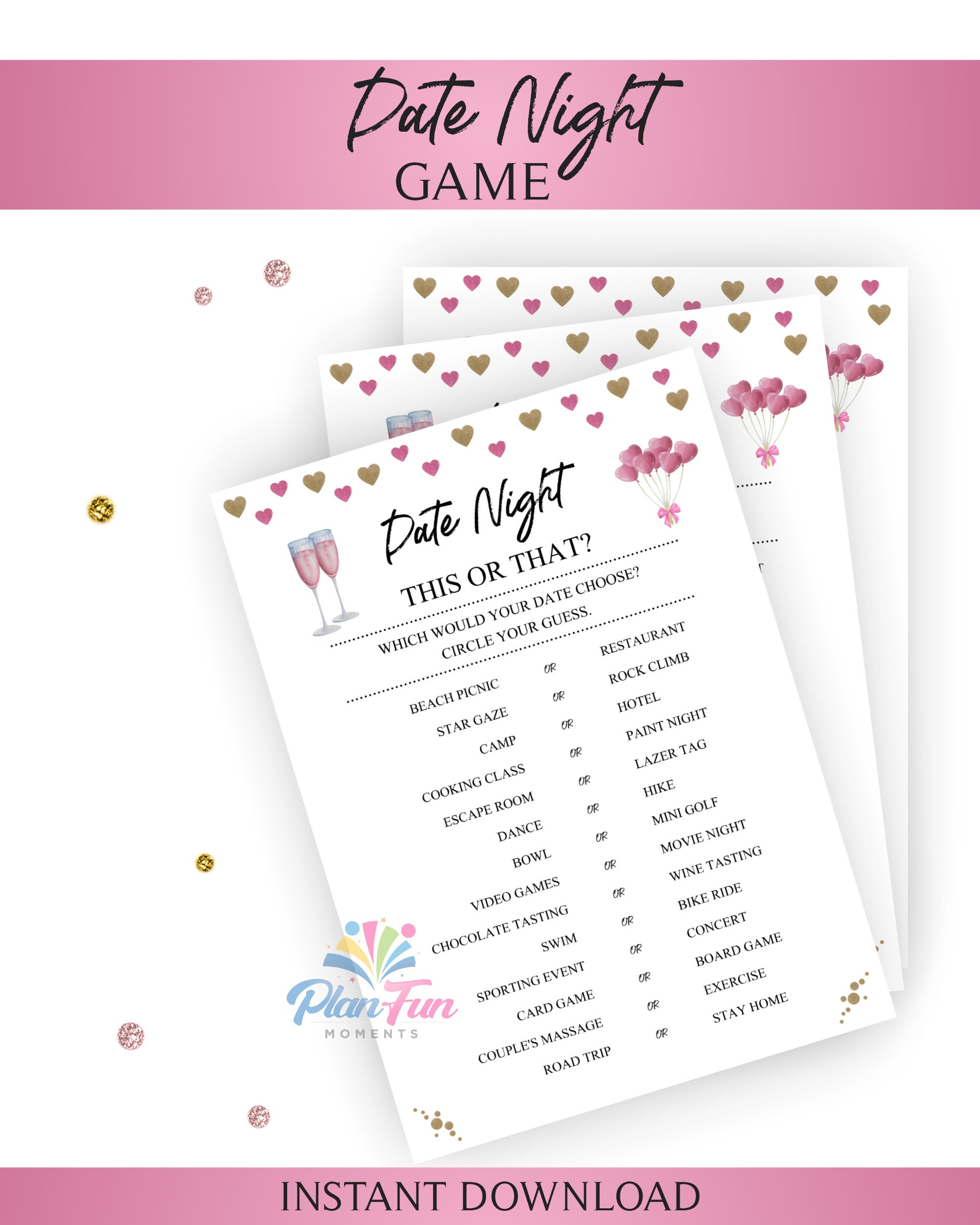 Date Night Games Bundle for Couples Printable, Instant Download