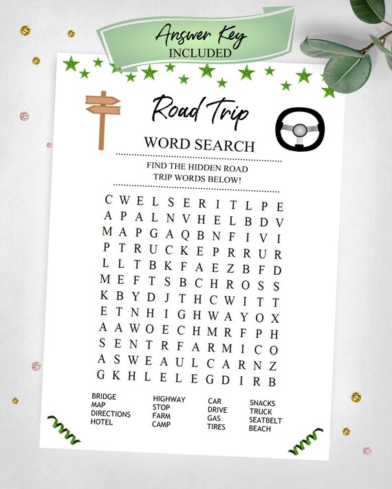 road trip word search road adventure word search game car etsy australia