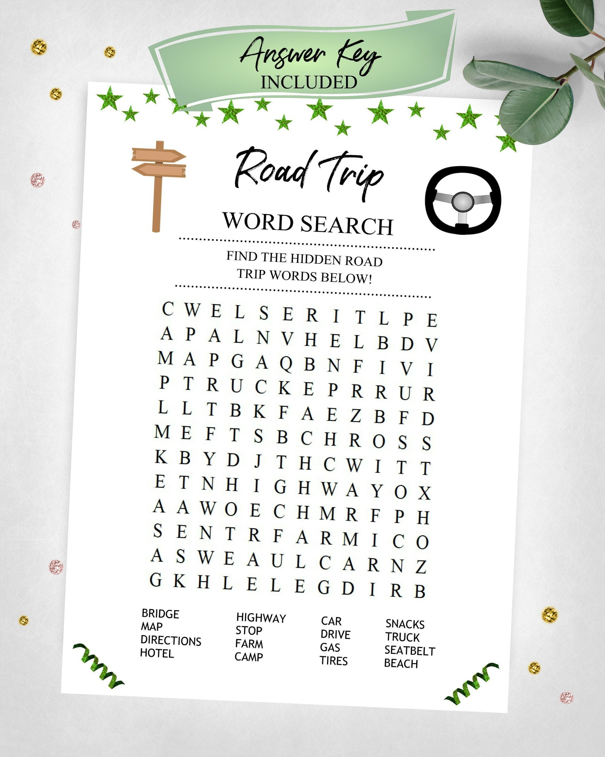 Road Trip Word Search Road Adventure Word Search Game Car Trip Game