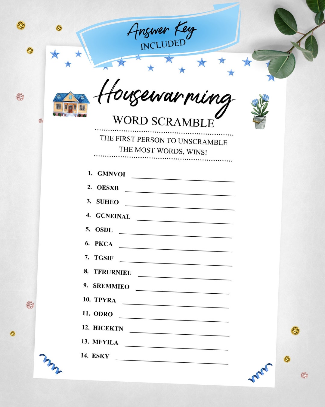 Housewarming Word Scramble. Housewarming Party Game. Real Estate. New Home Party. Instant Digital Download. Printable Game. - Etsy housewarming-word-scramble-housewarming-party-game-real-estate-new-home-party-instant-digital-download-printable-game-etsy