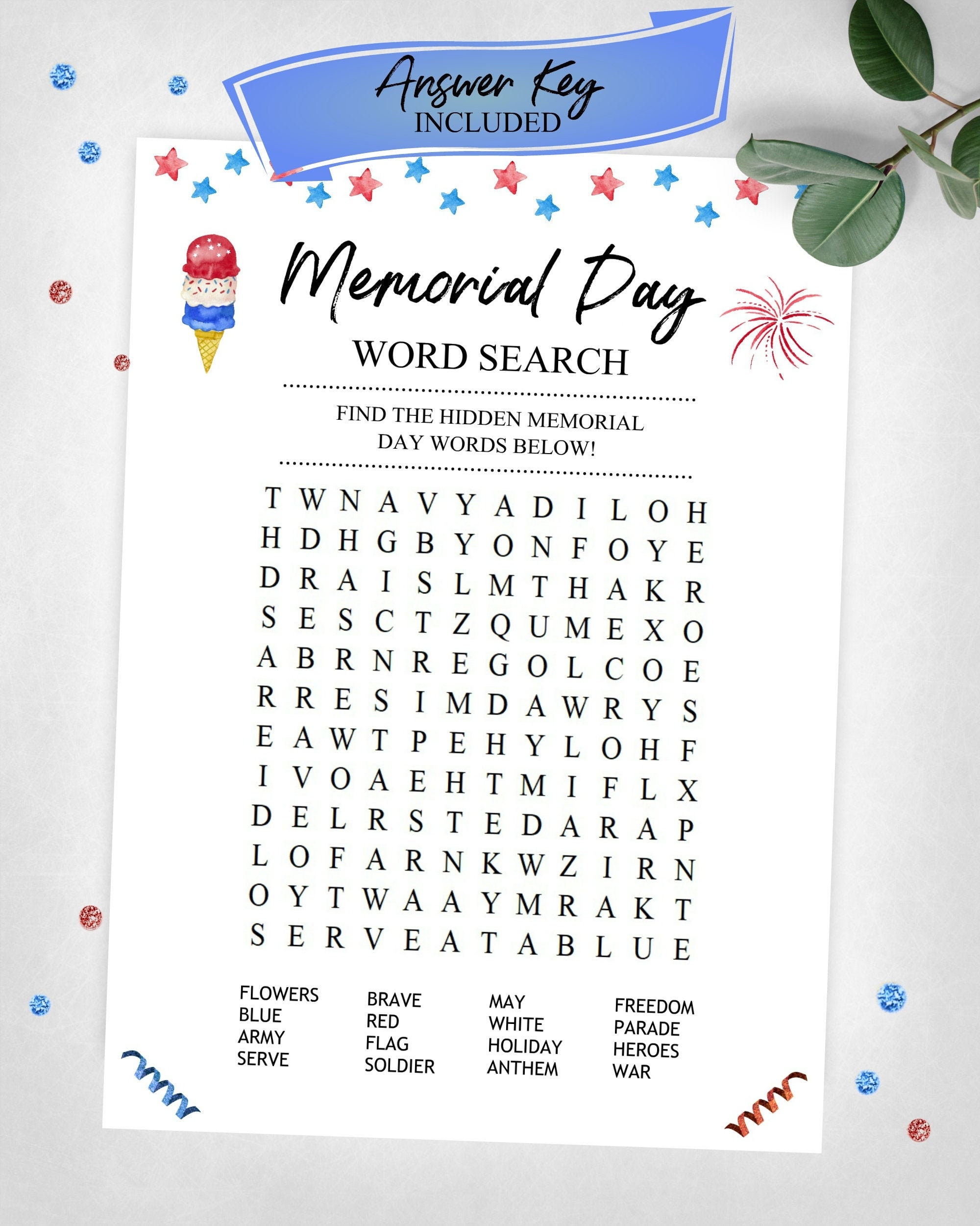 memorial day word search memorial day holiday game at home etsy new zealand