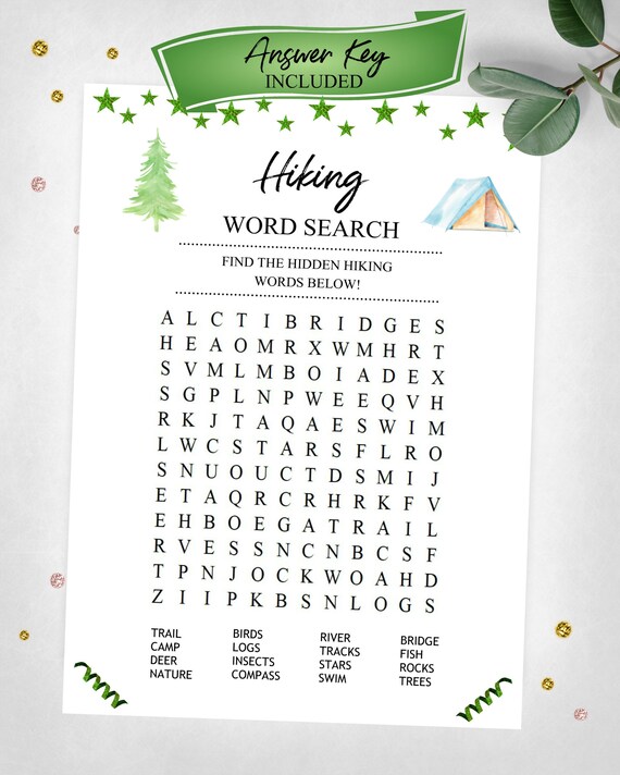 Hiking 5 Game Bundle Hiking Games Word Search Word List Instant Digital Download Word Scramble Hunt Summer Printable Games Race Party Supplies Paper Party Supplies Intellistall Com