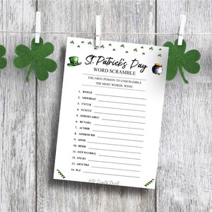 St. Patrick's Day Word Scramble. Party Game. Holiday Game. Green St ...