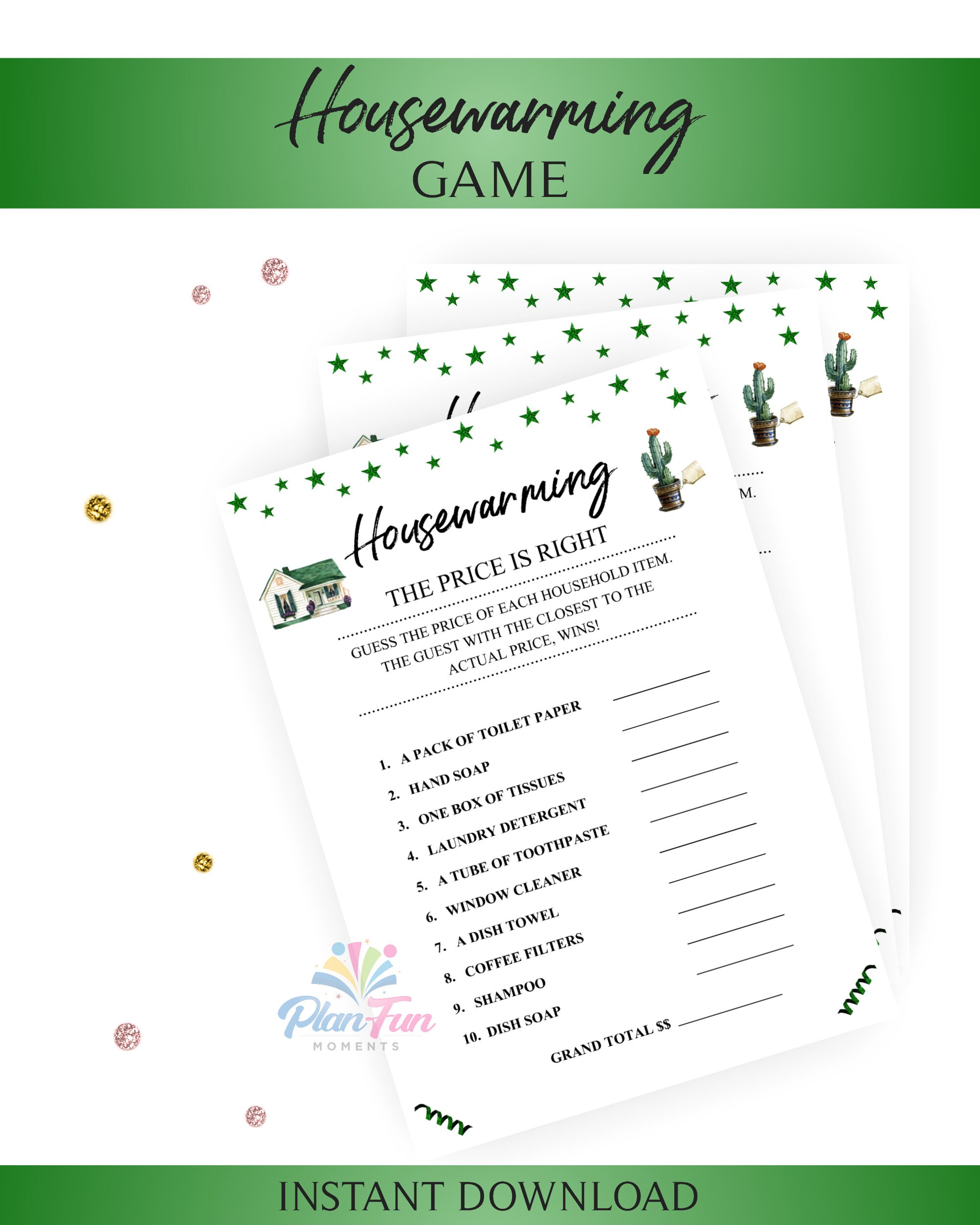 Housewarming the Price is Right. Housewarming Party Game. Real Estate