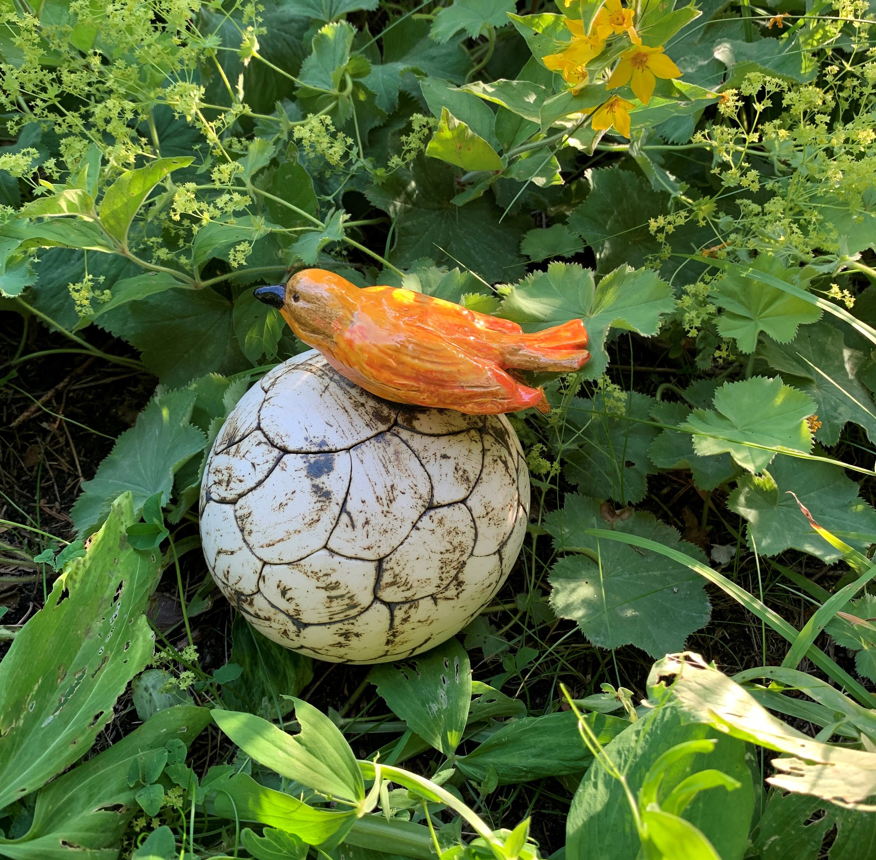 Garden ceramics ceramic ball with birds Etsy