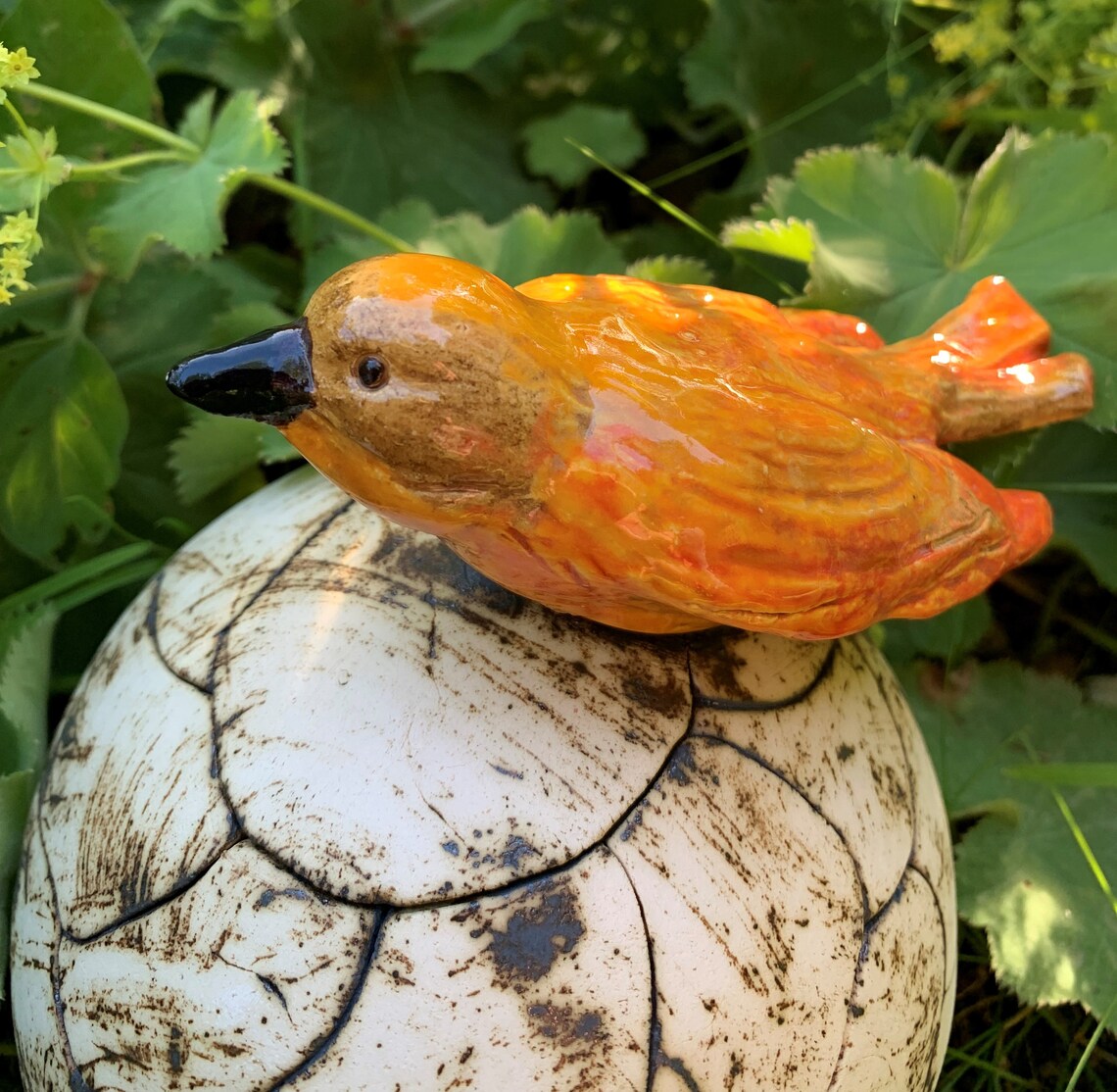 Garden ceramics ceramic ball with birds Etsy