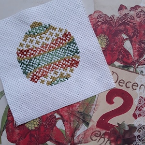 Christmas Bauble | Christmas cross stitched tree decoration | DIY tree ornament | PDF digital download