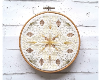 Native Pine Counted Embroidery Pattern | Modern Embroidery | Geometric Pattern | Instant Digital Download