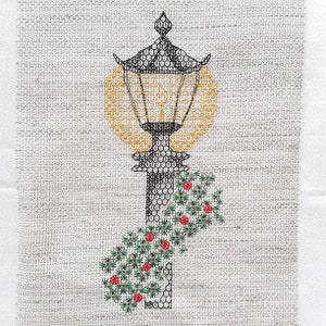 Patrón de bordado en negro para farolillos navideños: Manualidades navideñas (Descarga en PDF)